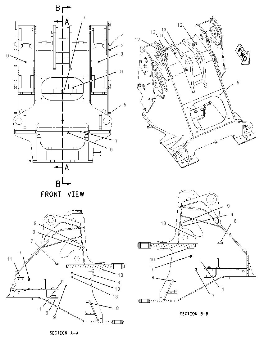 FRAME AS-LOADER 2207081 CAT