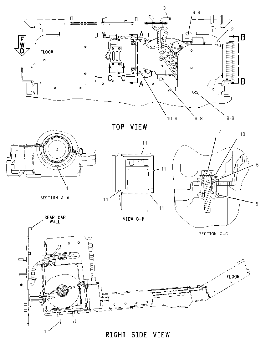 Отопитель кабины 1905988 CAT