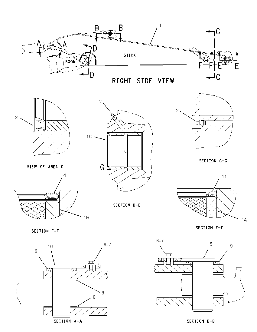 Рукоять обратной лопаты 1955408 CAT