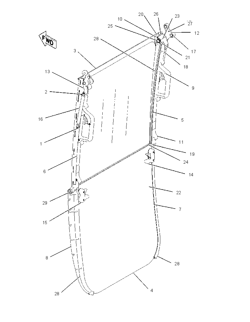 Окно кабины 1674060 CAT