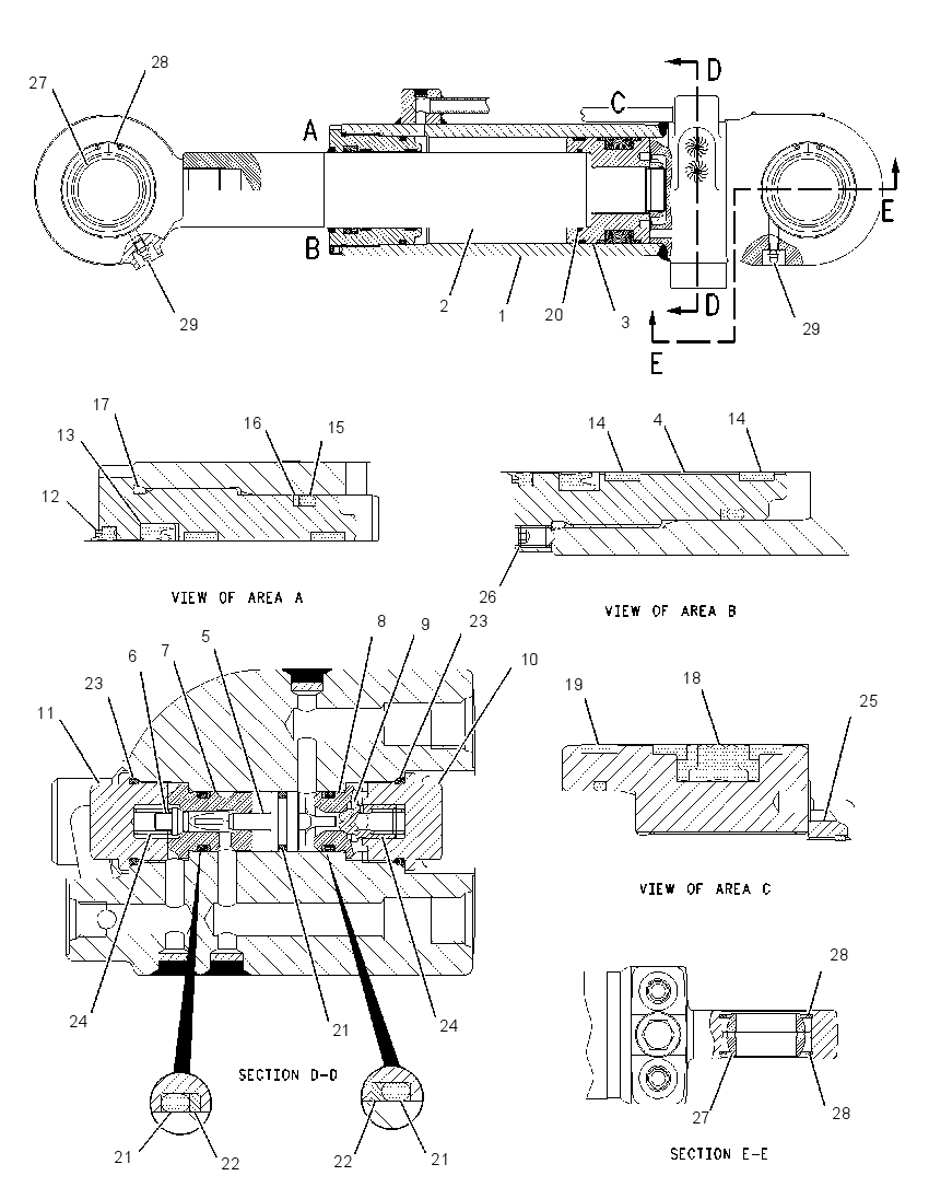 CYLINDER GP-ADJ CAB RISER 2164205 CAT