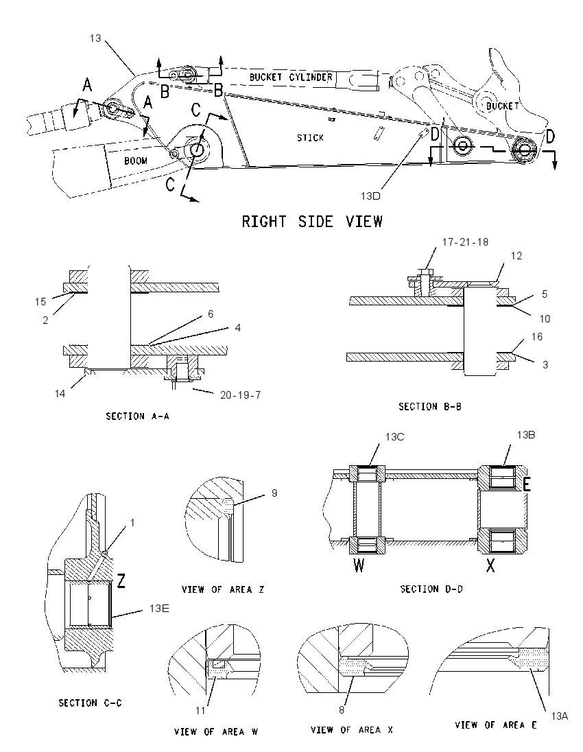 Рукоять обратной лопаты 1949335 CAT