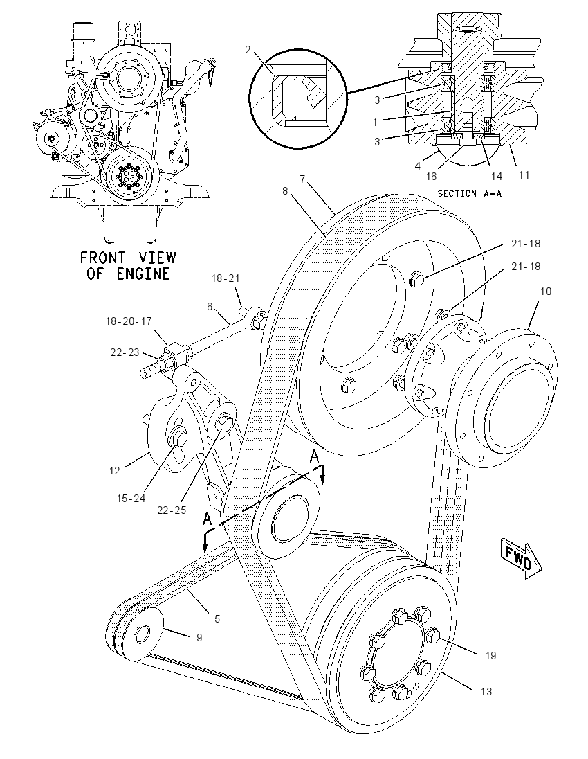 PULLEY GP-FAN & ALT DRIVE 2063673 CAT