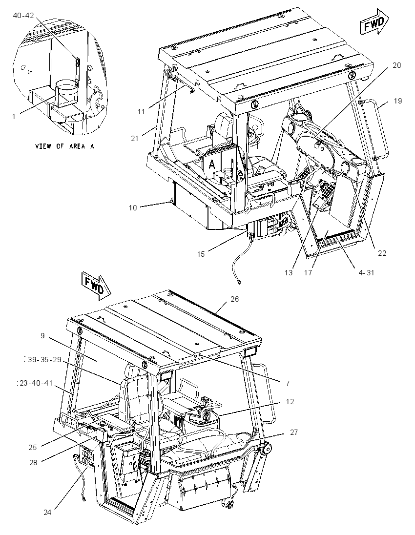 CAB AR-OPEN ROPS 1769901 CAT
