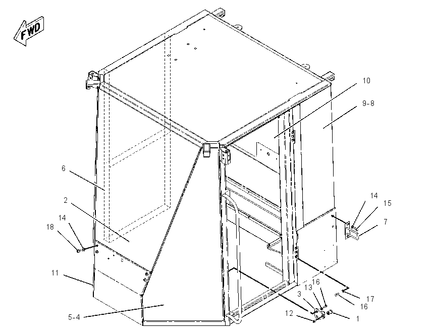 Кабина закрытая с ROPS 2257714 CAT