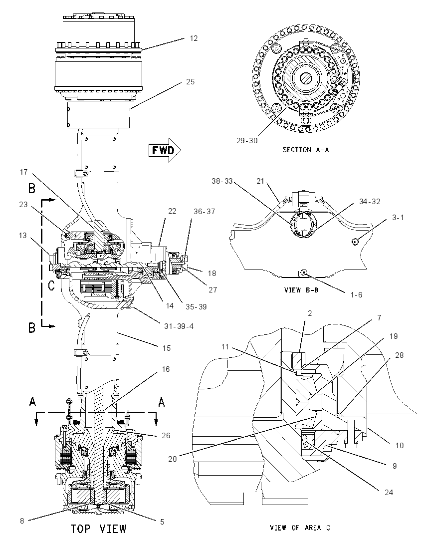 AXLE GP-CENTER 1392300 CAT