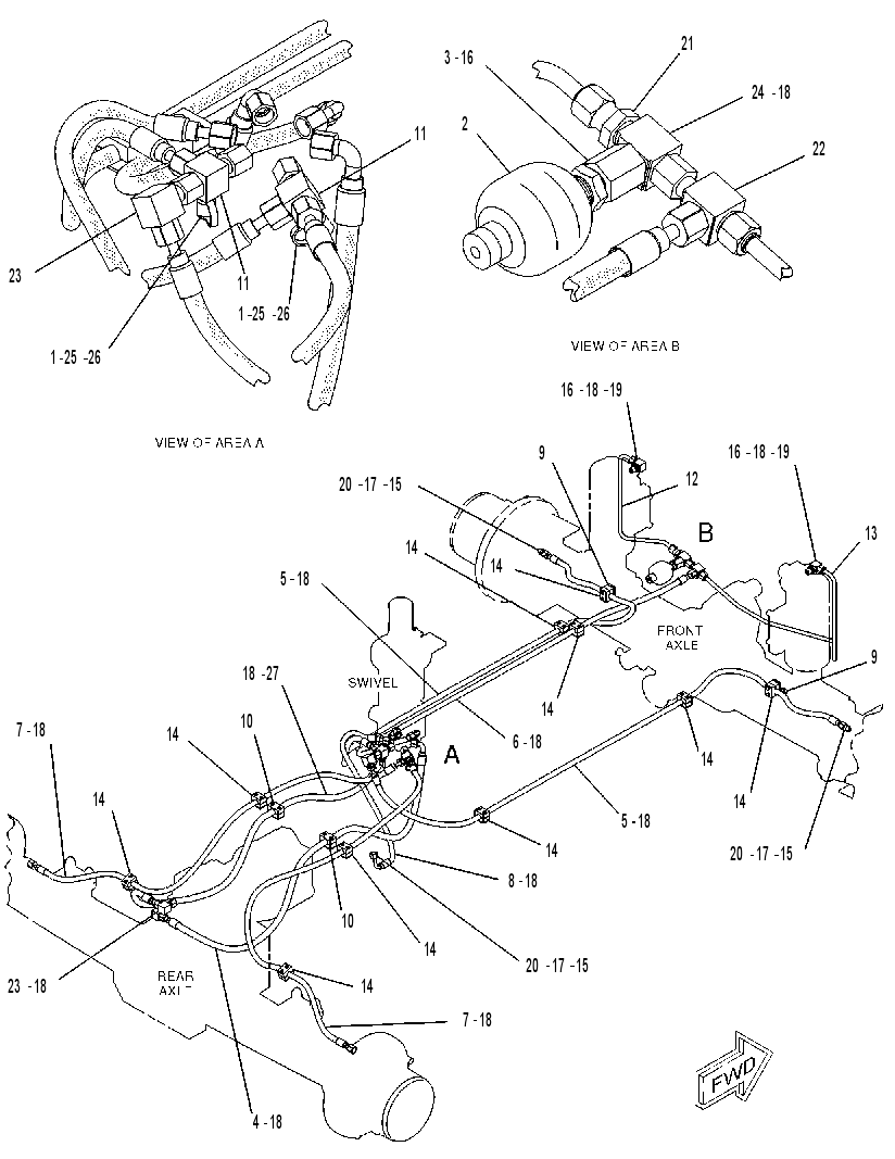 LINES GP-STEER, BRAKE & TRAVEL 1428273 CAT