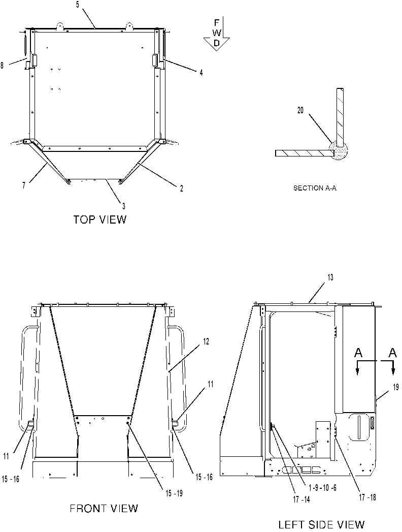 Кабина закрытая с ROPS 2301256 CAT