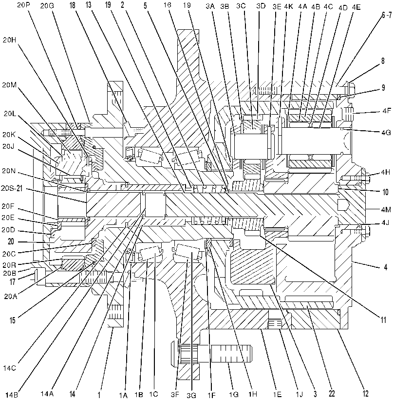 Планетарная передача бортового редуктора 8C7001 CAT