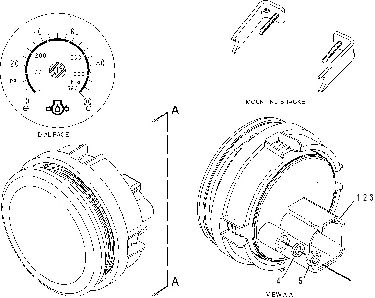 GAUGE GP-ENGINE OIL PRESSURE 2229907 CAT