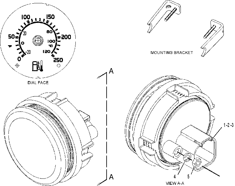 GAUGE GP-FUEL TEMPERATURE 2229905 CAT