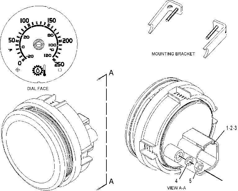 GAUGE GP-OIL TEMPERATURE 2229916 CAT
