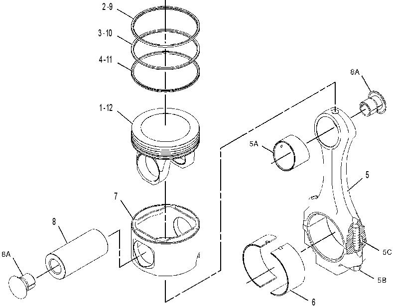 Поршень с шатуном 2168567 CAT