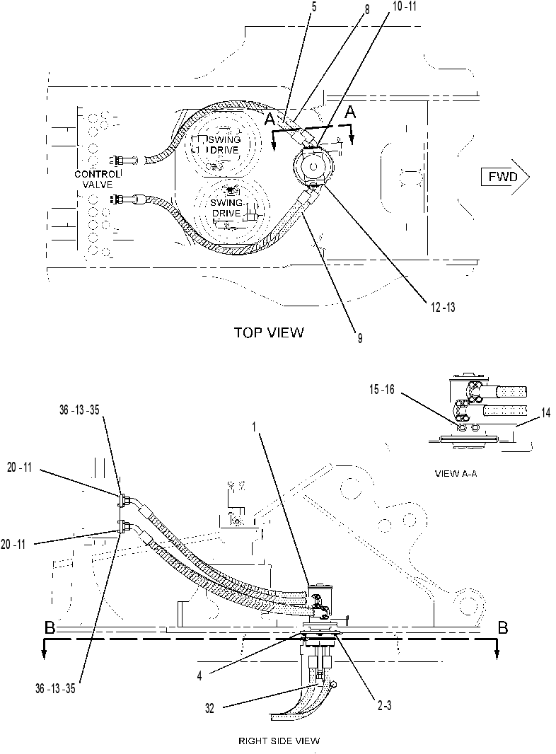 Трубопроводы мотора хода 2280263 CAT
