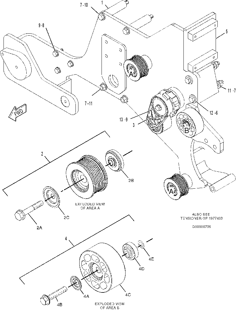 MOUNTING GP-BELT TENSIONER 1977432 CAT