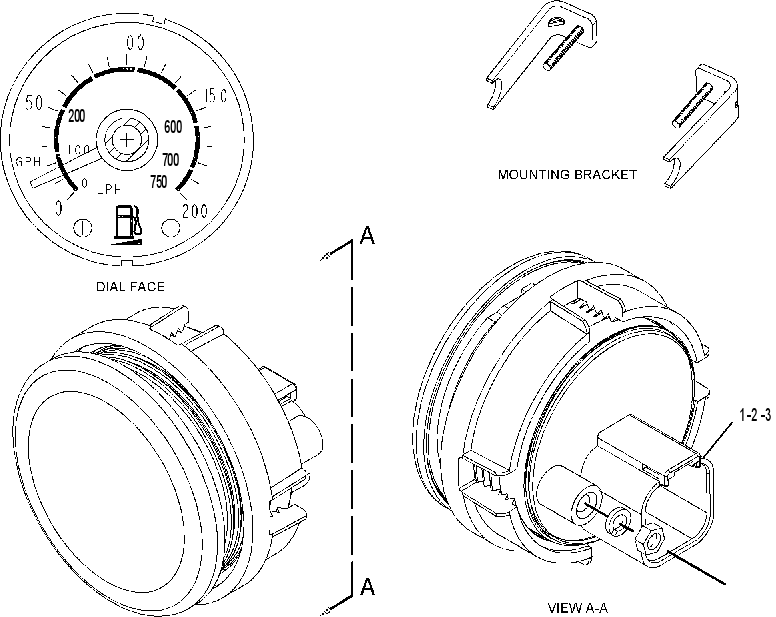 GAUGE GP-FUEL CONSUMPTION RATE 2229903 CAT
