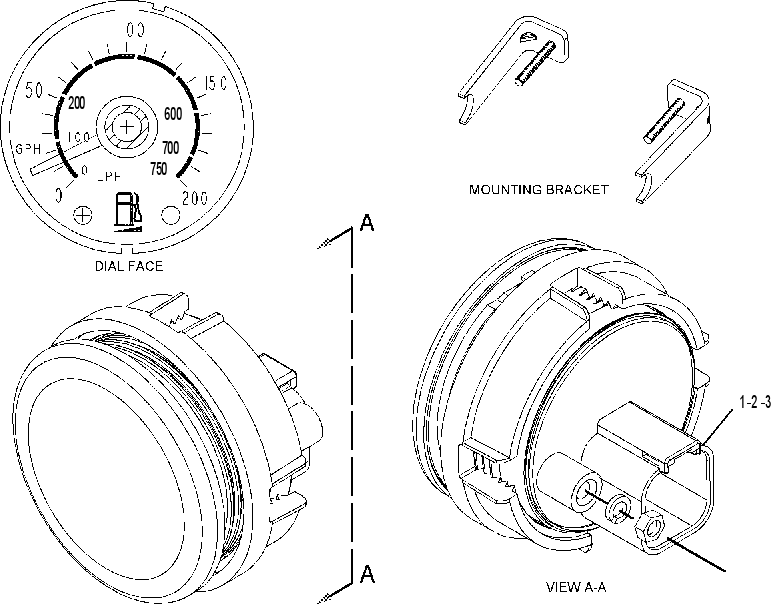 GAUGE GP-FUEL CONSUMPTION RATE 2229904 CAT