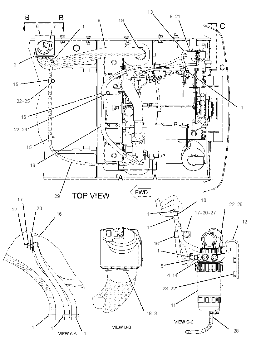LINES GP-FUEL PRM & FILTER 2180930 CAT
