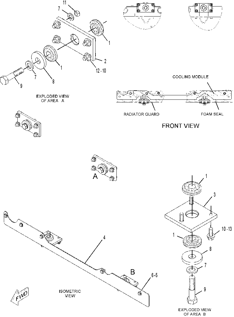 MOUNTING GP-RAD & XMSN COOLER 2180602 CAT