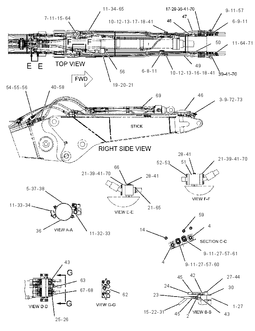 Трубопроводы стрелы 1845862 CAT
