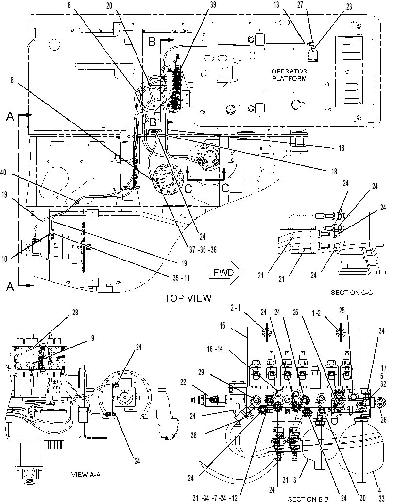 Трубопроводы управляющие 1900297 CAT