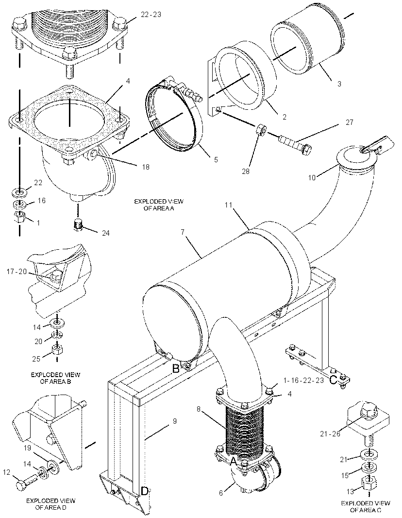MUFFLER & MOUNTING GP 1301572 CAT