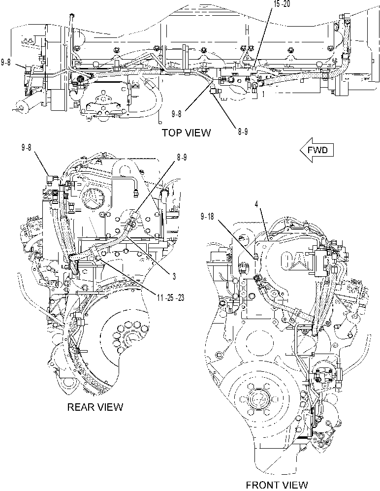 LINES GP-FUEL BYPASS 2474568 CAT