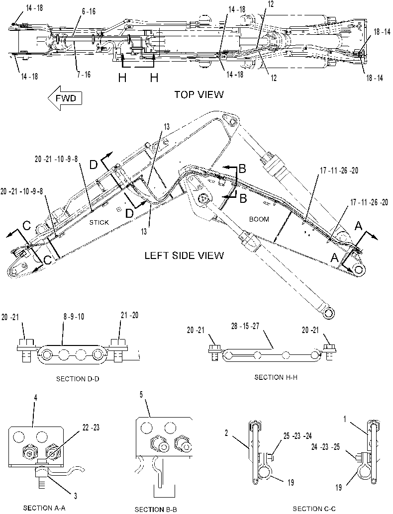 Трубопроводы стрелы 2195360 CAT