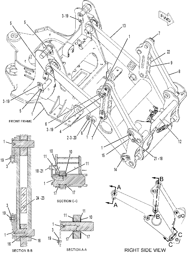 LINKAGE GP-FELLING HEAD 2429581 CAT