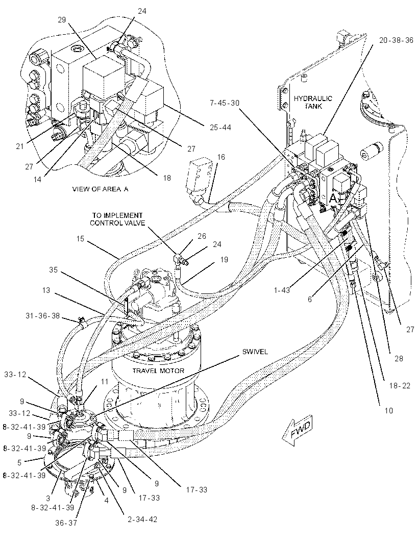 VALVE & LINES GP-TRAVEL CONT 2354019 CAT