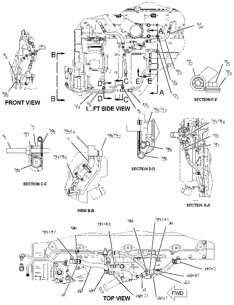 LINES GP-FUEL BYPASS 2484786 CAT