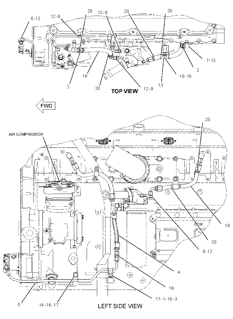 LINES GP-FUEL BYPASS 2418574 CAT