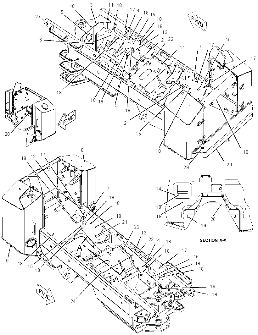 FRAME & TANK AS-REAR 1974186 CAT