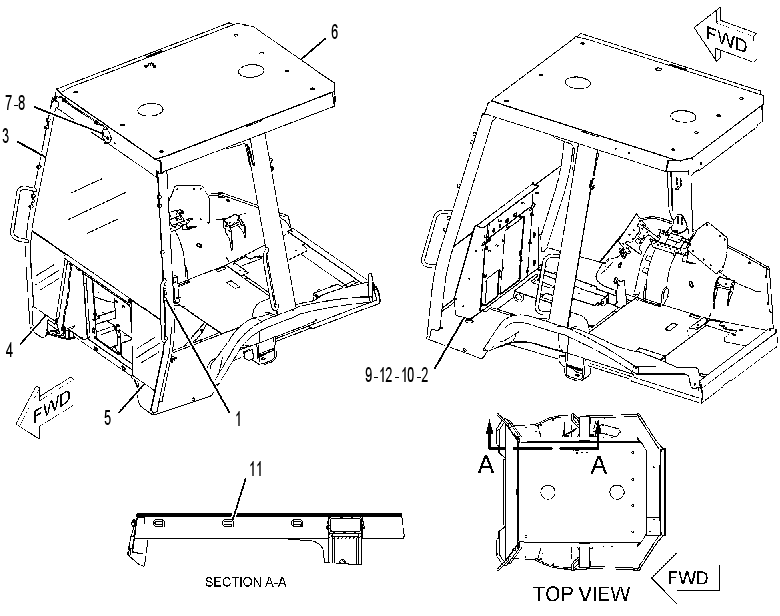 CANOPY GP-OPEN ROPS 2426102 CAT
