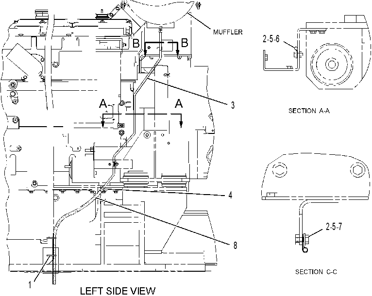 LINES GP-MUFFLER DRAIN 2228321 CAT
