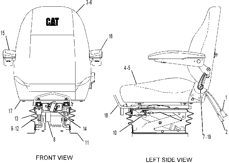 Сиденье на подвеске 2337389 CAT