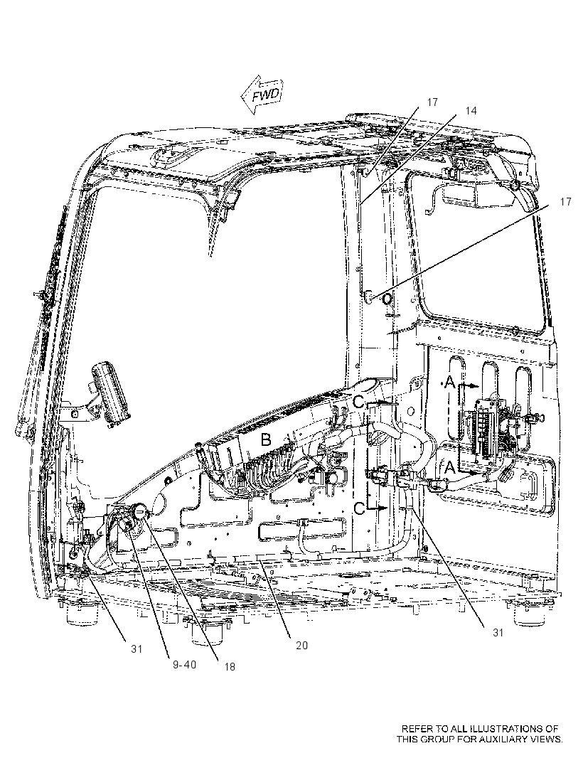 Проводка кабины 2277084 CAT
