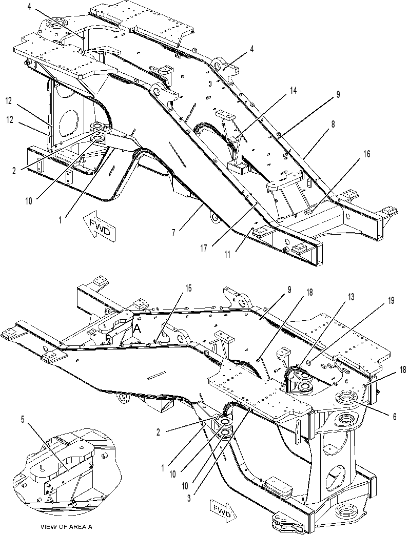 Рама задняя в сборе 1911070 CAT