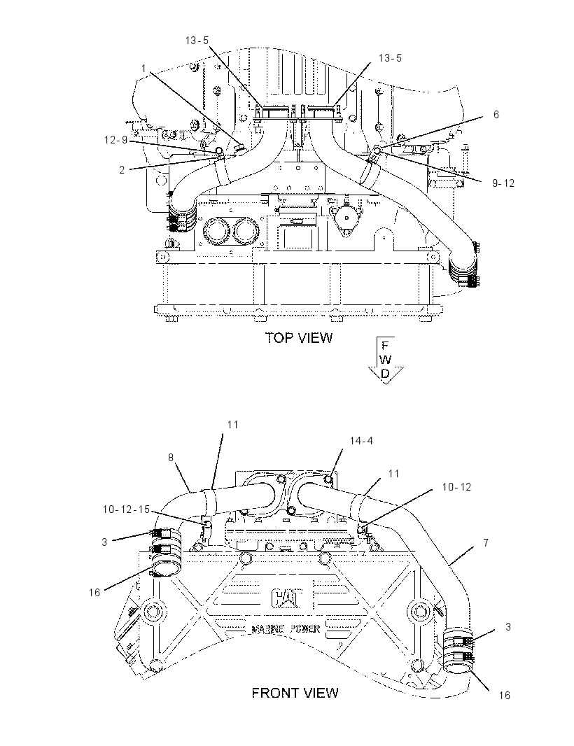 LINES GP-AUXILIARY SEA WATER 2433391 CAT