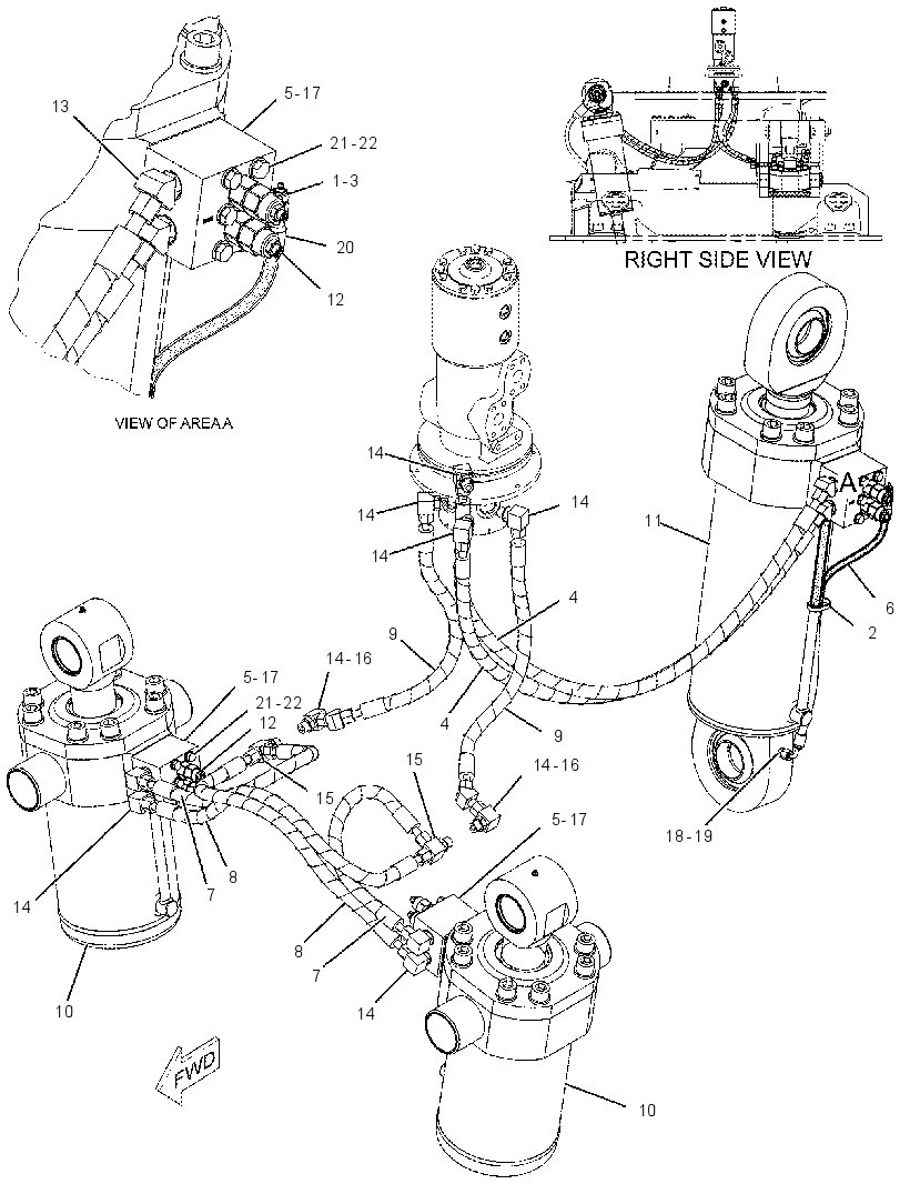 CYLINDER & LINES GP-TILT 2553472 CAT