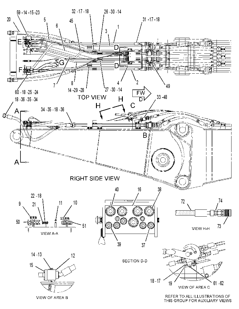 Трубопроводы стрелы 2165075 CAT