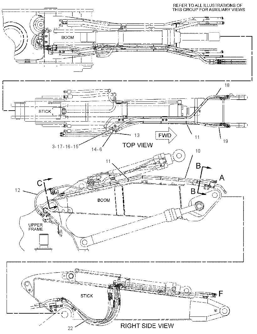 Трубопроводы стрелы 2152897 CAT