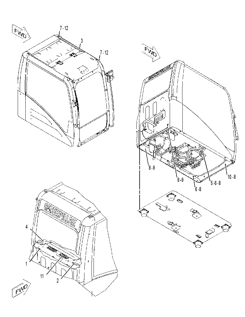 Кабина 2405068 CAT