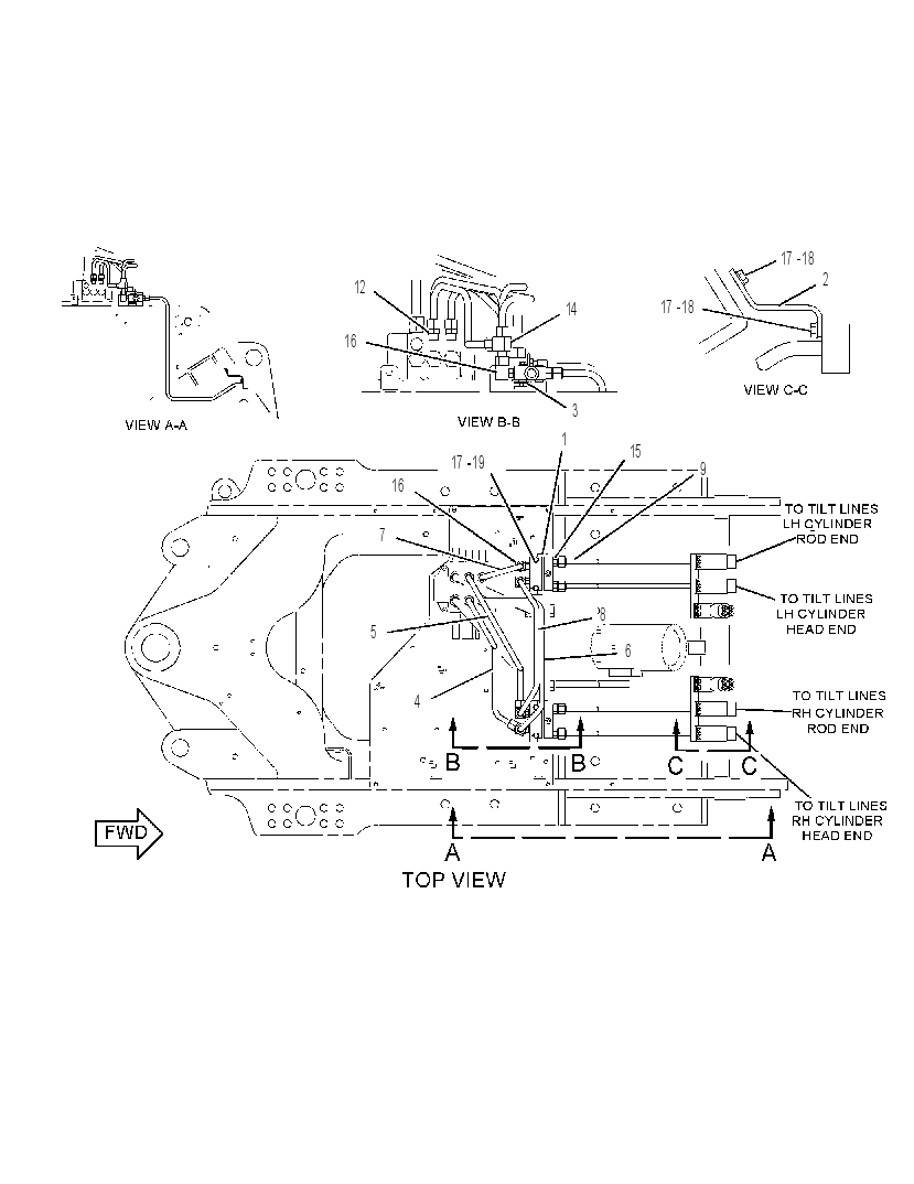 LINES GP-TILT & TIP CYLINDER 1173217 CAT