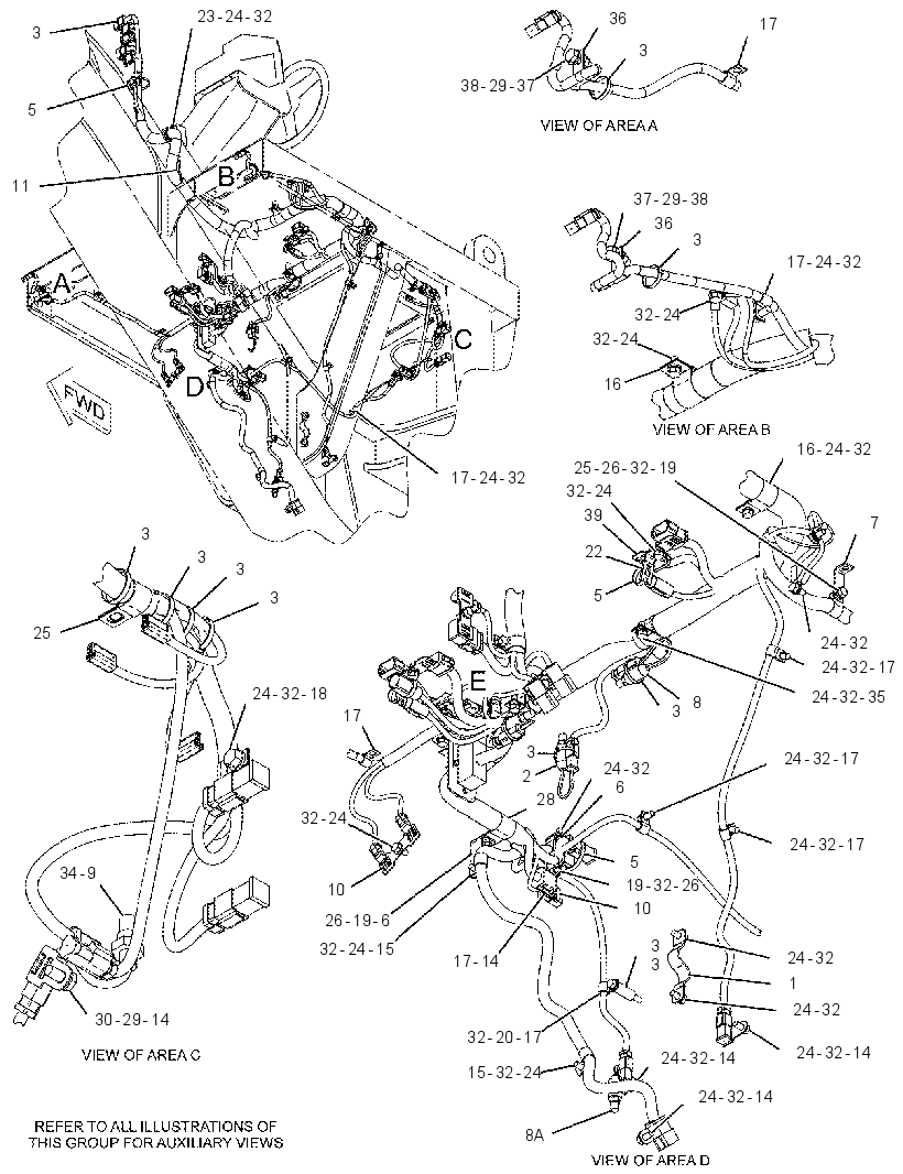 Проводка передняя 1595867 CAT