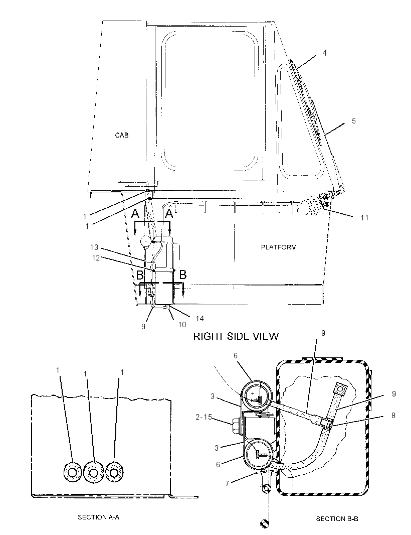 Стеклоочиститель с омывателем 8X3534 CAT
