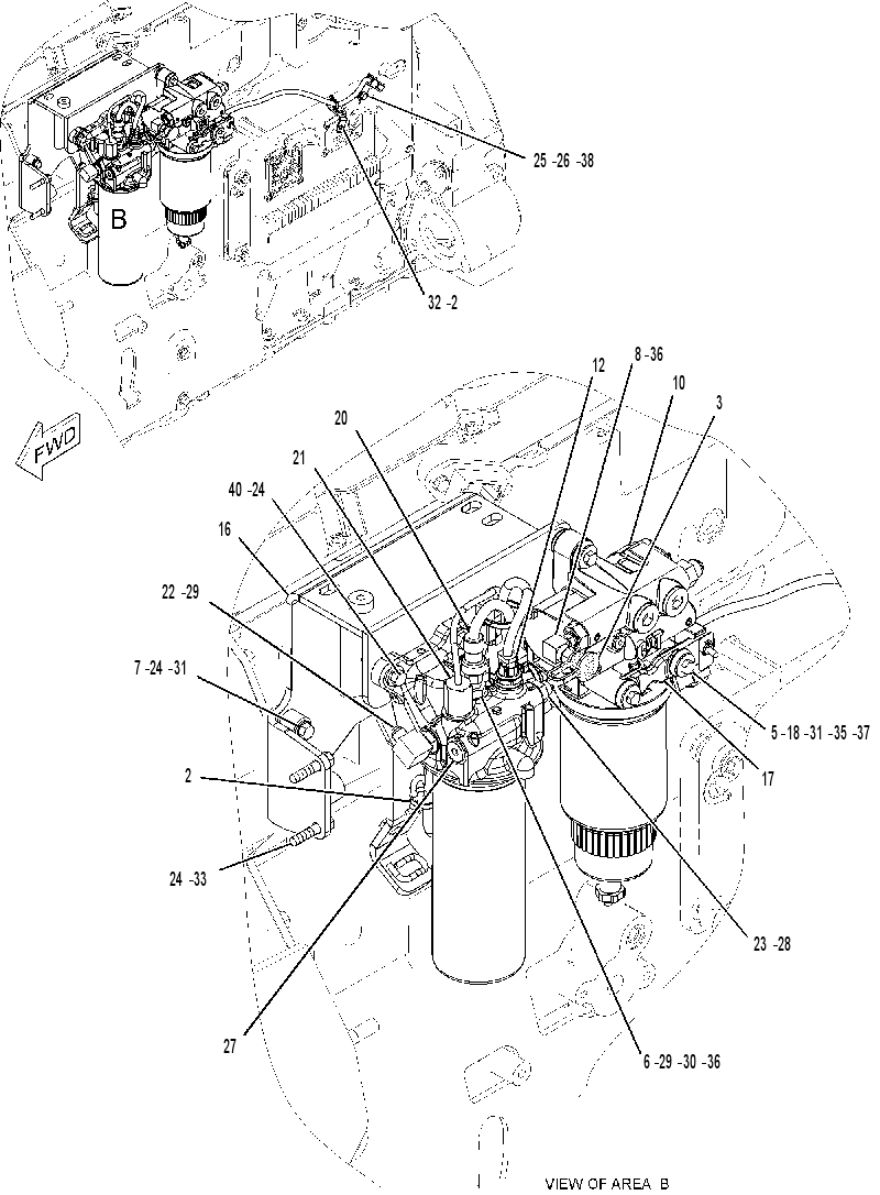 FUEL FILTER AND MOUNTING GROUP 2552753 CAT