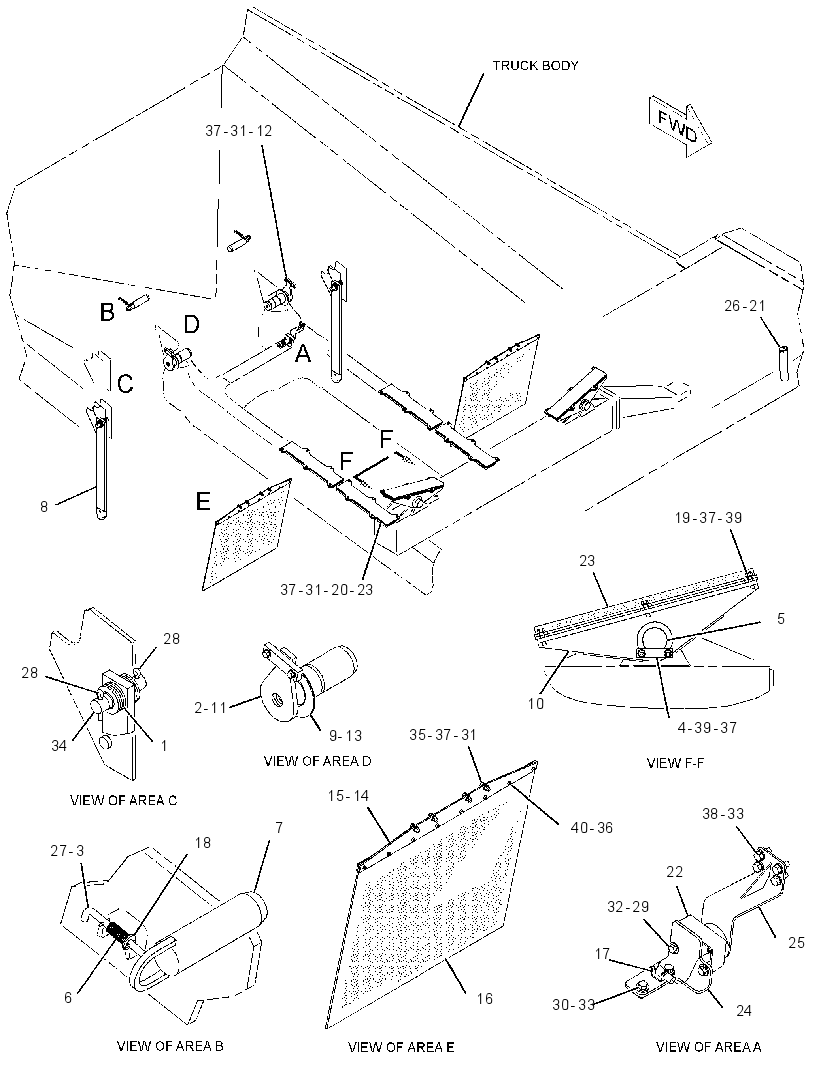 MOUNTING GP-TRUCK BODY 1306841 CAT