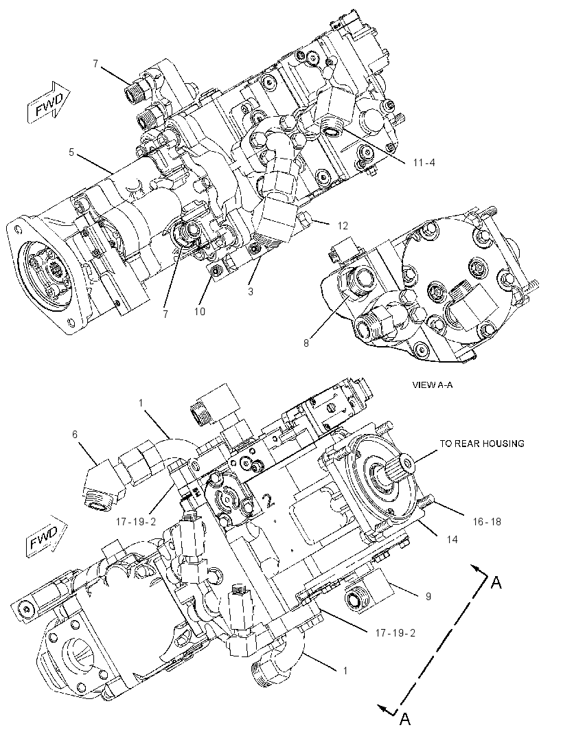 Насос хода с креплением 2316188 CAT