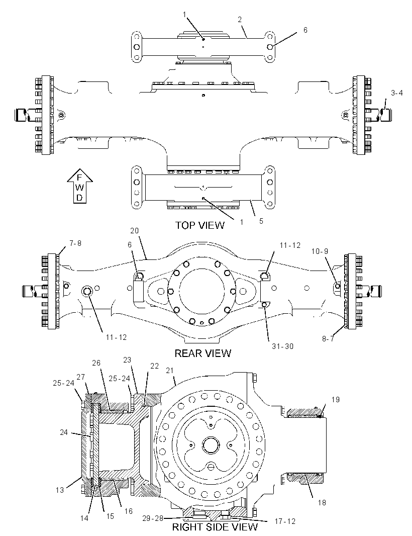 OSCILLATING AXLE GROUP 2327557 CAT